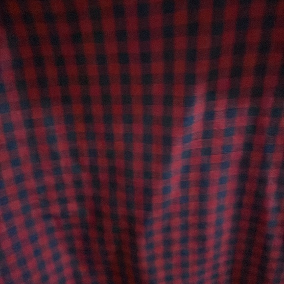 Zara Man checkered button down in red and navy. White buttons. Mens small. - Picture 2 of 4